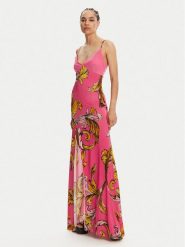 Versace Jeans Couture Sukienka letnia 78HAO900 Różowy Regular Fit. Czerwone sukienki damskie Versace Jeans Couture, na lato, bez wzorów, z jeansu, bez kołnierzyka, bez ramiączek. Za 1,989.00 zł.