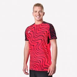 Koszulka piłkarska krótki rękaw Kipsta Viralto Topo. Czarne t-shirty sportowe męskie KIPSTA, m, z materiału, bez ramiączek, do piłki nożnej. Za 59.99 zł.