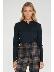 Nife Bluzka w kolorze granatowym rozmiar: 42. Niebieskie bluzki damskie Nife, bez wzorów, bez kołnierzyka, bez ramiączek. Za 170.47 zł.