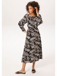 Aniston Sukienka w kolorze czarno-kremowym rozmiar: 44. Czarne sukienki damskie Aniston, bez wzorów, z wiskozy, bez kołnierzyka, bez ramiączek, midi. Za 217.99 zł.