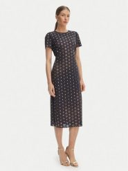 MICHAEL Michael Kors Sukienka codzienna MS683HED6E Granatowy Slim Fit. Niebieskie sukienki damskie MICHAEL Michael Kors, na co dzień, l, bez wzorów, z syntetyku, bez kołnierzyka, bez ramiączek, proste. Za 2,219.00 zł.