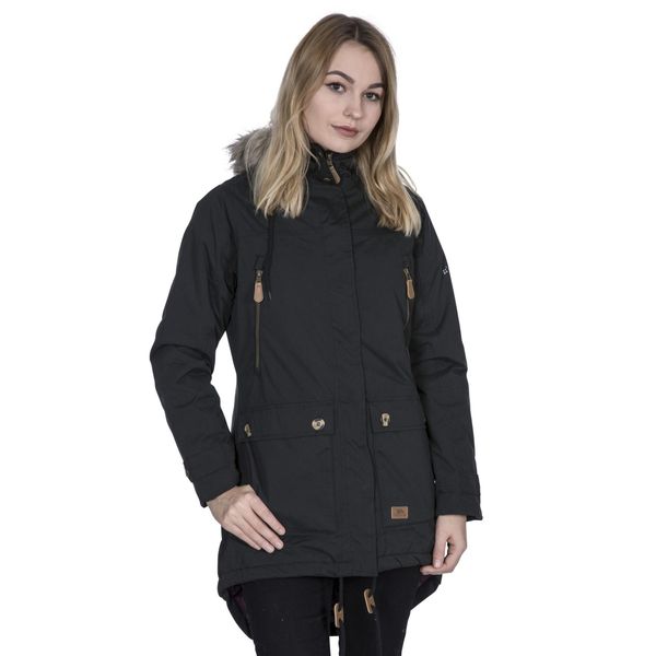Parka Damska Wodoodporne Clea. Czarne parki damskie Trespass, l, bez wzorów, z materiału. Za 260.99 zł.
