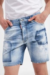 Spodenki jeansowe DSQUARED2. Szorty męskie Dsquared2, z jeansu, bez kołnierzyka. Za 2,699.00 zł.