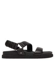 Max Mara Sandały 2614521072600 Czarny. Czarne sandały damskie Max Mara, bez wzorów, ze skóry, bez obcasa, na płaskiej podeszwie. Za 2,429.00 zł.
