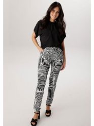 Aniston Spodnie w kolorze biało-czarnym rozmiar: 42. Białe spodnie materiałowe damskie Aniston, bez wzorów, z materiału, z podwyższonym stanem. Za 130.99 zł.