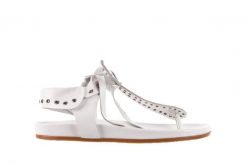 Sandały Bayla-163 17-178 Riga, Biały, Skóra naturalna - 36. Białe sandały damskie Bayla, bez wzorów, z materiału, bez obcasa. W wyprzedaży za 62.10 zł.