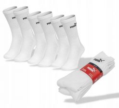 Puma Skarpety 3-PACK 94711007. Białe skarpetki męskie Puma, bez wzorów, z bawełny. Za 36.99 zł.