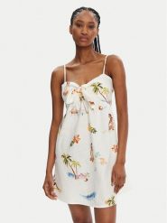 Seafolly Sukienka letnia Isla Palm 55395-DR Écru Regular Fit. Sukienki damskie Seafolly, na lato, xl, bez wzorów, ze lnu, bez kołnierzyka, bez ramiączek. Za 379.99 zł.