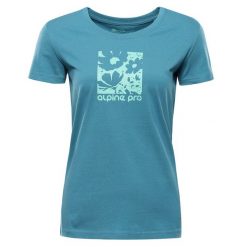 Koszulka damska z organicznej bawełny Alpine Pro Termesa 3. Niebieskie topy sportowe damskie Alpine Pro, m, bez wzorów, z bawełny, bez ramiączek. Za 109.00 zł.
