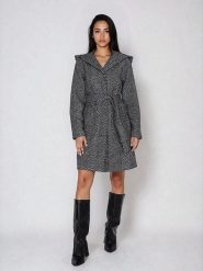 Steve Madden Płaszcz przejściowy w kolorze czarno-szarym rozmiar: M. Czarne płaszcze damskie Steve Madden, m, bez wzorów. Za 331.46 zł.