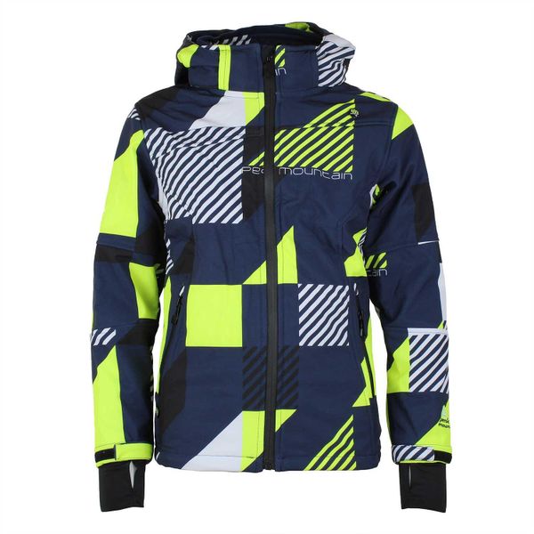 Kurtka softshell z nadrukiem Peak Mountain Cover. Niebieskie kurtki męskie Peak Mountain, m, bez wzorów, z softshellu, bez kaptura. W wyprzedaży za 395.50 zł.