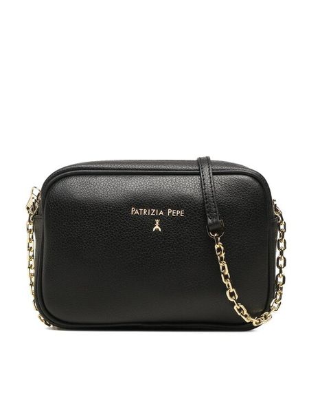 Patrizia Pepe Torebka CB0071/L001-K103 Czarny. Czarne listonoszki damskie Patrizia Pepe, bez wzorów, ze skóry, bez dodatków. Za 679.99 zł.