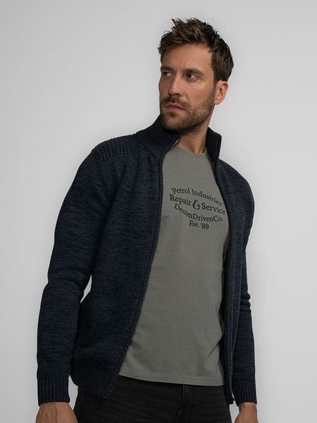 Petrol Industries Kardigan w kolorze granatowym rozmiar: L. Niebieskie kardigany męskie Petrol Industries, l, bez wzorów, bez kołnierzyka. Za 130.99 zł.