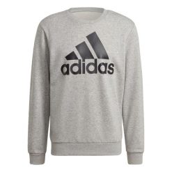 Bluza bez kaptura Męska Adidas Essential Big Logo Szary. Czarne bluzy bez kaptura męskie Adidas, bez wzorów, sportowe, bez kołnierzyka, bez ramiączek. Za 182.00 zł.