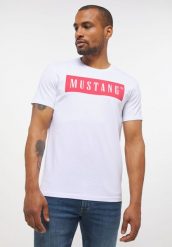 MUSTANG STYLE ALEX C LOGO TEE MĘSKI T-SHIRT KOSZULKA LOGO NADRUK GENERAL WHITE 1013223 2045. Białe t-shirty męskie Mustang, m, bez wzorów, z bawełny, bez kołnierzyka. Za 99.99 zł.