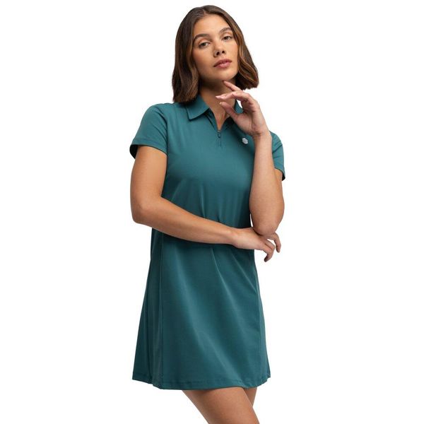 Damska sukienka golfowa Siroko Sauipe Teal. Zielone sukienki damskie SIROKO, na co dzień, l, bez wzorów, z materiału, bez kołnierzyka, bez ramiączek, mini, proste. Za 160.00 zł.