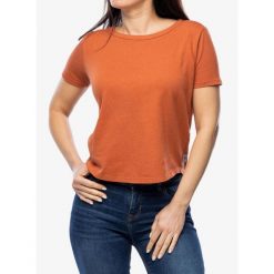 Koszulka damska Royal Robbins Basecamp Boxy Tee. Czerwone bluzki sportowe damskie ROYAL ROBBINS, bez wzorów, bez ramiączek. Za 181.99 zł.