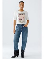 Oui Koszulka w kolorze białym rozmiar: 38. Białe bluzki damskie Oui, bez wzorów, z bawełny, bez kołnierzyka, bez ramiączek. Za 82.99 zł.