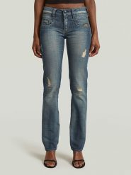G-Star Dżinsy - Slim fit - w kolorze granatowym rozmiar: W27/L32. Niebieskie jeansy damskie G-Star. Za 263.53 zł.