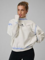 4F Bluza dresowa regular bez kaptura damska - biała XL. Brązowe bluzy bez kaptura damskie 4f, xl, z dresówki. Za 159.99 zł.