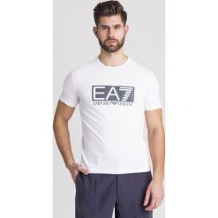 T-SHIRT EA7 EMPORIO ARMANI. Białe t-shirty męskie EA7 Emporio Armani, l, bez wzorów, z bawełny, bez kołnierzyka. Za 167.40 zł.