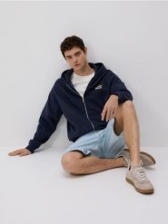 Bluza z nadrukiem na plecach - granatowy. Niebieskie bluzy bez kaptura męskie Reserved, l, z bawełny. Za 139.99 zł.