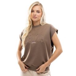 Damska bluza bez rękawów Lifestyle Siroko IBZ Tidal Brown. Brązowe bluzy bez kaptura damskie SIROKO, z materiału. Za 126.00 zł.