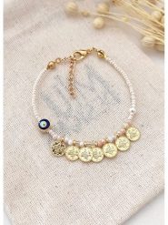 Atelier MIU Pozłacana bransoletka z elementami ozdobnymi rozmiar: onesize. Brązowe bransoletki damskie atelier MIU, pozłacane. Za 34.99 zł.