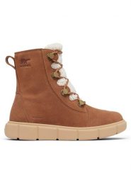 Sorel Botki Explorer III Joan 2077981242 Brązowy. Brązowe botki damskie Sorel, ze skóry, bez obcasa, na płaskiej podeszwie, bez zapięcia. Za 389.99 zł.