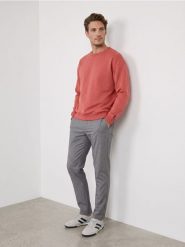 Bluza crewneck comfort fit z domieszką bawełny - pomarańczowy. Brązowe bluzy bez kaptura męskie Sinsay, l, z bawełny. Za 29.99 zł.