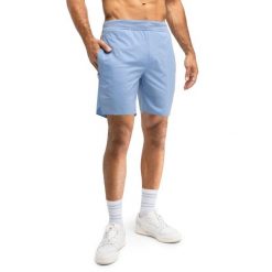 Męskie techniczne spodenki tenisowe Siroko Velozix Light Blue. Niebieskie szorty męskie SIROKO, bez wzorów, z materiału. Za 171.00 zł.
