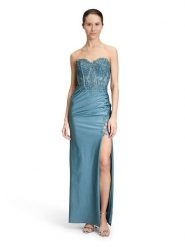 Vera Mont Sukienka w kolorze niebieskoszarym rozmiar: 34. Niebieskie sukienki damskie Vera Mont, bez wzorów, z koronki, bez kołnierzyka, bez ramiączek, maxi. Za 543.99 zł.