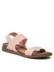 Clara Barson Sandały WS060701-01 Różowy. Czerwone sandały damskie Clara Barson, bez wzorów, z materiału, bez obcasa, na płaskiej podeszwie. Za 79.99 zł.