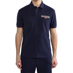 Koszulka polo męska Napapijri E-Aylmer. Niebieskie koszulki polo męskie Napapijri, l, bez wzorów, bez ramiączek. Za 209.99 zł.