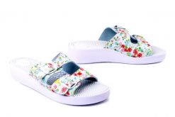 SANITAL FLEX KF-02 multi white, klapki damskie. Białe klapki damskie Sanital Flex, bez wzorów, bez obcasa, na koturnie. Za 84.99 zł.
