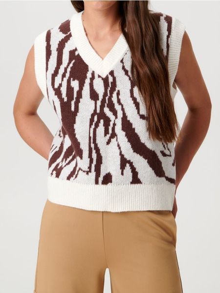 Kamizelka w stylu retro - wielobarwny. Kamizelki damskie Sinsay, l. W wyprzedaży za 19.99 zł.