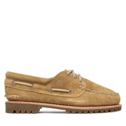 Półbuty Timberland. Brązowe półbuty damskie Timberland, bez wzorów, bez obcasa, na płaskiej podeszwie. Za 899.99 zł.