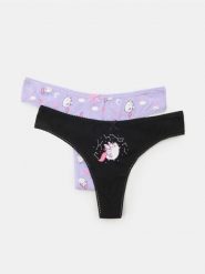 Majtki stringi 2 pack Pusheen The Cat - wielobarwny. Stringi damskie Sinsay, l, bez wzorów. Za 19.99 zł.