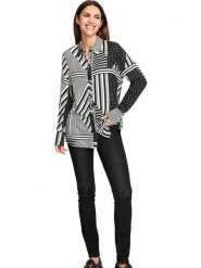 WITT WEIDEN Bluzka w kolorze czarno-białym rozmiar: 42. Białe bluzki damskie WITT WEIDEN, bez wzorów, z wiskozy, bez kołnierzyka, bez ramiączek. Za 43.99 zł.