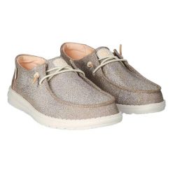 HeyDude Damskie Mokasyny Wendy Metallic Sparkle. Brązowe mokasyny damskie Hey dude, z materiału. Za 359.00 zł.