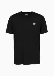 Koszulka sportowa męska EA7 Emporio Armani t-shirt na lato czarny. Czarne t-shirty męskie EA7, na lato, l, bez wzorów, bez kołnierzyka. Za 339.25 zł.