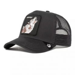 Czapka z daszkiem Goorin Bros. Lone Wolf Trucker 101-0389-BLK. Czarne czapki męskie Goorin Bros, bez wzorów. Za 167.98 zł.