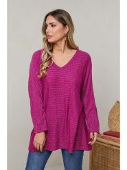 Plus Size Company Sweter "Daliah" w kolorze fioletowym rozmiar: 50. Różowe swetry klasyczne damskie Plus Size Company, plus size, bez kołnierzyka, plus size. Za 106.13 zł.