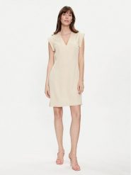 United Colors Of Benetton Sukienka codzienna 46M4DV08O Beżowy Slim Fit. Brązowe sukienki damskie United Colors Of Benetton, na co dzień, m, bez wzorów, z lyocellu, bez kołnierzyka, bez ramiączek, proste. Za 339.99 zł.