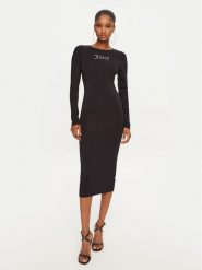 Juicy Couture Sukienka codzienna Dizzie JCWED24309 Czarny Slim Fit. Czarne sukienki damskie Juicy Couture, na co dzień, s, bez wzorów, bez kołnierzyka, bez ramiączek, proste. Za 249.99 zł.