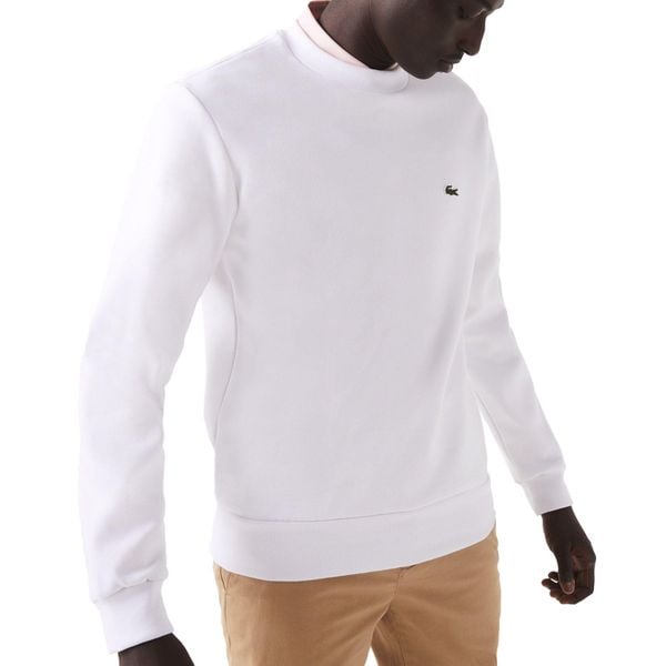 Bluza bez kaptura Męska Lacoste Biały. Białe bluzy bez kaptura męskie Lacoste, l, z bawełny. Za 539.95 zł.