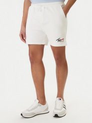 Tommy Jeans Szorty sportowe Signature DM0DM23017 Biały Regular Fit. Białe szorty męskie Tommy Jeans, bez wzorów, z bawełny, sportowe. Za 249.99 zł.