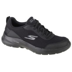 Buty do chodzenia męskie, Skechers Go Walk 6 - Bold Knight. Czarne buty sportowe na co dzień męskie Skechers, bez zapięcia, trekkingowe. Za 339.99 zł.