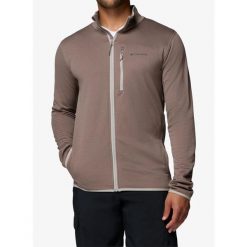 Bluza polarowa męska Columbia Essential Hike Grid Fleece Full Zip. Brązowe bluzy bez kaptura męskie Columbia, m, z polaru. Za 296.99 zł.