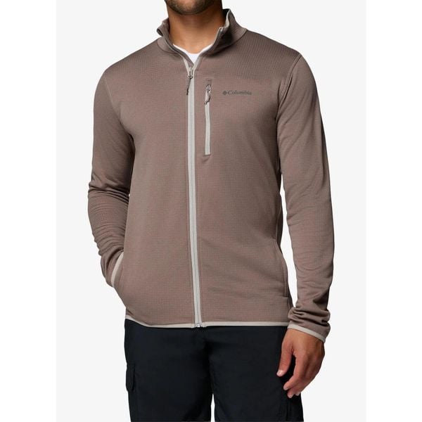 Bluza polarowa męska Columbia Essential Hike Grid Fleece Full Zip. Brązowe bluzy bez kaptura męskie Columbia, m, z polaru. Za 280.49 zł.